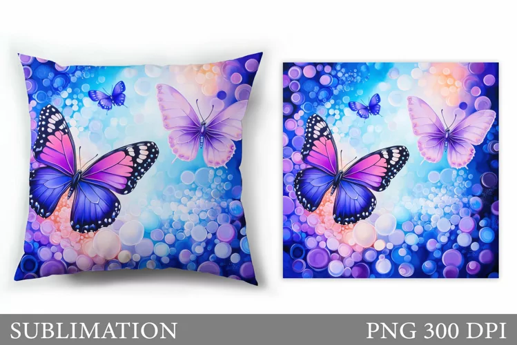 Butterflies Pillow Sublimation. Butterflies Sublimation