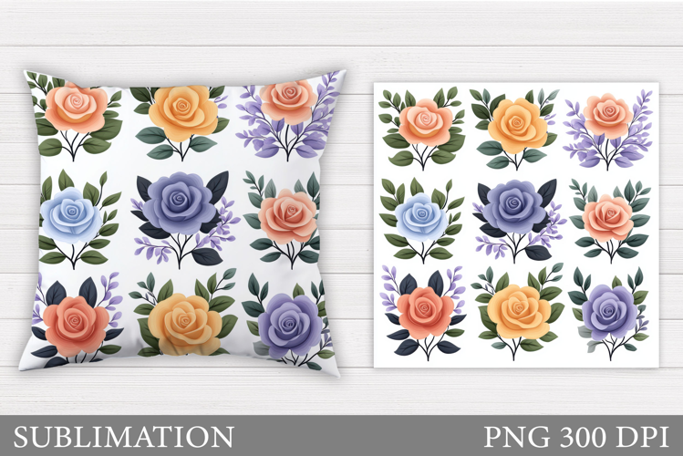 Roses Sublimation. Roses Pillow Sublimation