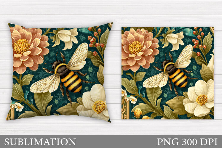 Bee Pillow Sublimation. Bee Sublimation example image 1