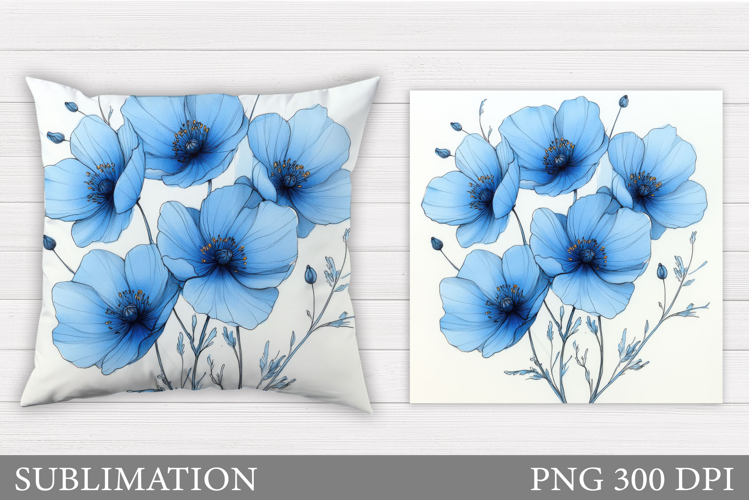 Flowers Pillow Design. Floral Pillow Sublimation