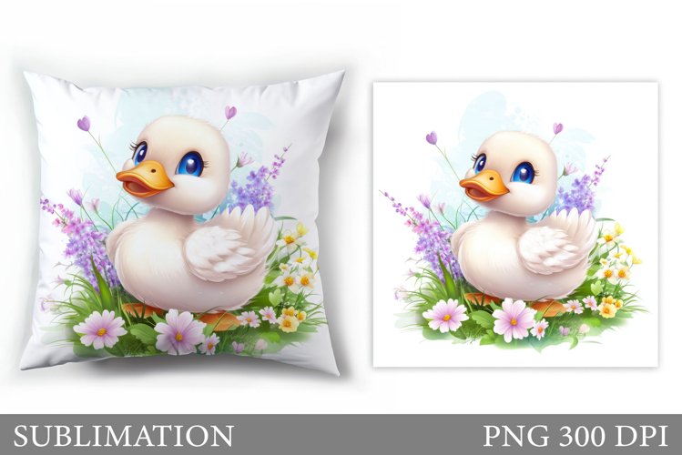 Cute Duck Sublimation. Duck Pillow Sublimation