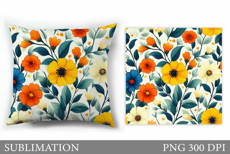 Floral Pillow Sublimation. Flowers Pillow Sublimation