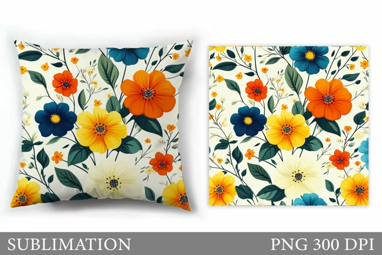 Flowers Pillow Sublimation. Floral Pillow Sublimation