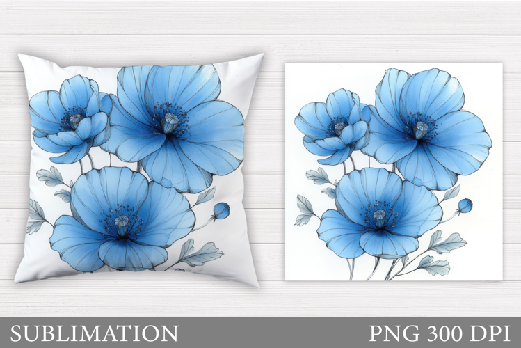 Flowers Pillow Design. Floral Pillow Sublimation