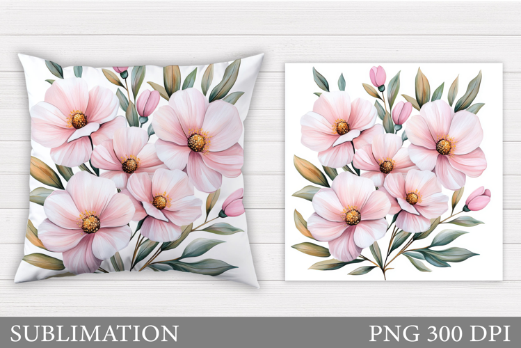 Flowers Pillow Sublimation. Floral Pillow Sublimation