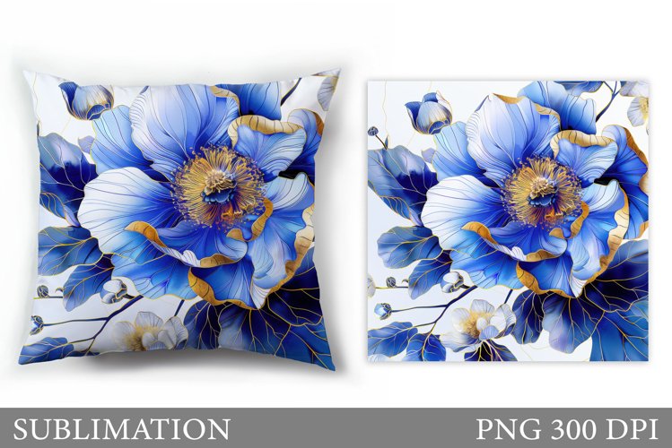 Flowers Pillow Sublimation. Floral Pillow Sublimation example image 1