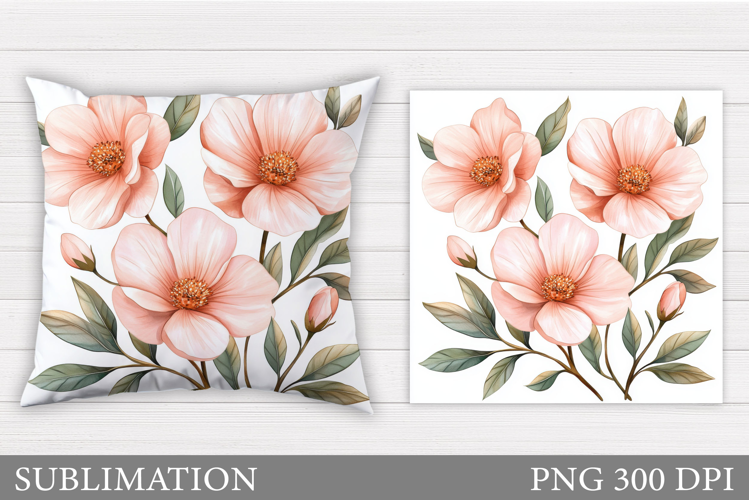Flowers Pillow Sublimation. Floral Pillow Sublimation