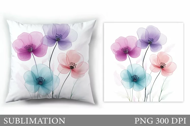 Flowers Pillow Sublimation. Floral Pillow Sublimation