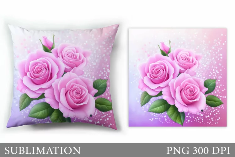 Roses Sublimation. Roses Pillow Sublimation