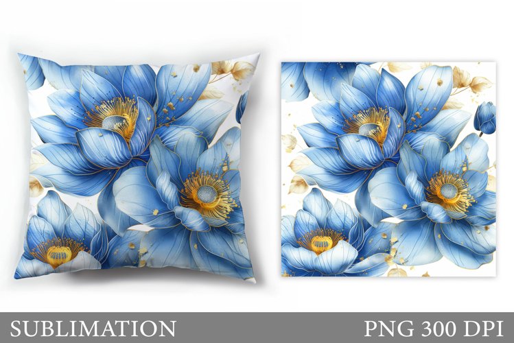 Flowers Pillow Sublimation. Floral Pillow Sublimation example image 1