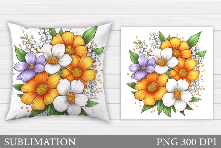 Floral Pillow Sublimation. Flowers Pillow Design