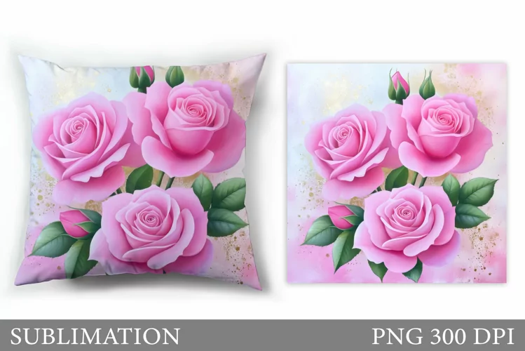 Roses Pillow Sublimation. Roses Sublimation