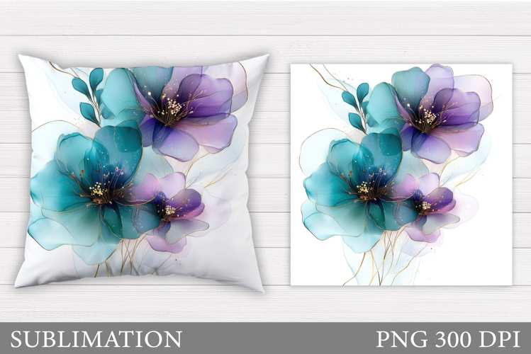 Flowers Sublimation. Flowers Pillow Design