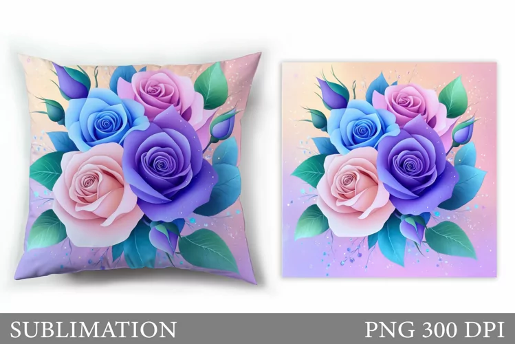 Roses Sublimation. Roses Pillow Sublimation