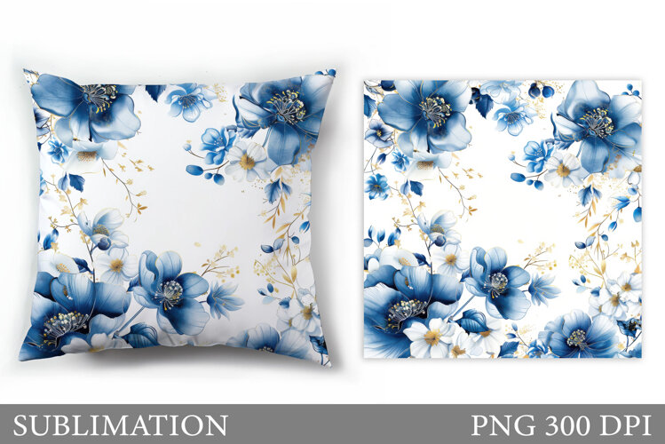 Flowers Pillow Design. Floral Pillow Sublimation example image 1