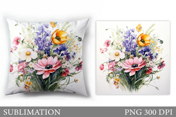 Flowers Sublimation. Flowers Pillow Sublimation