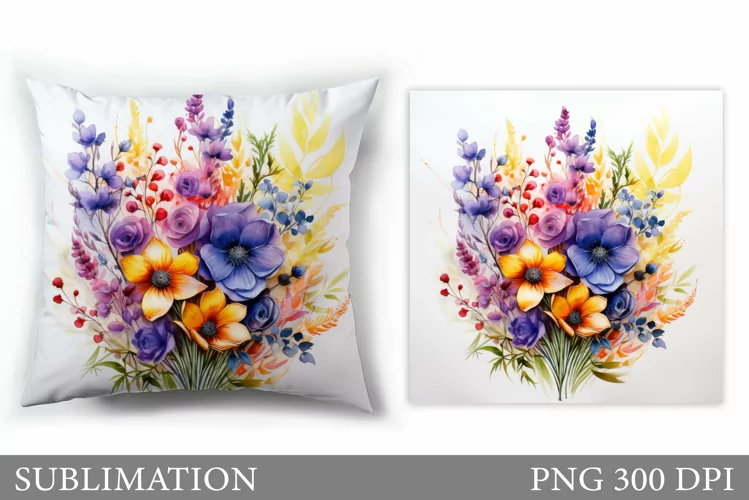 Flowers Sublimation. Flowers Pillow Sublimation