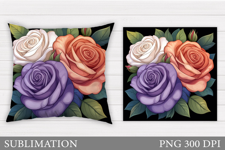Roses Pillow Sublimation. Roses Sublimation