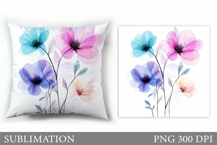 Flowers Sublimation. Flowers Pillow Sublimation