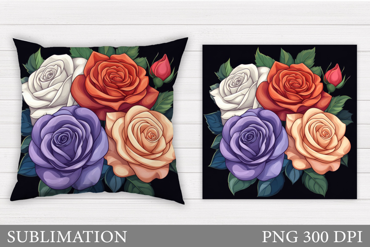 Roses Sublimation. Roses Pillow Sublimation