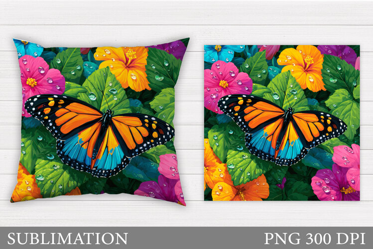 Butterfly Pillow Sublimation. Butterfly Sublimation example image 1