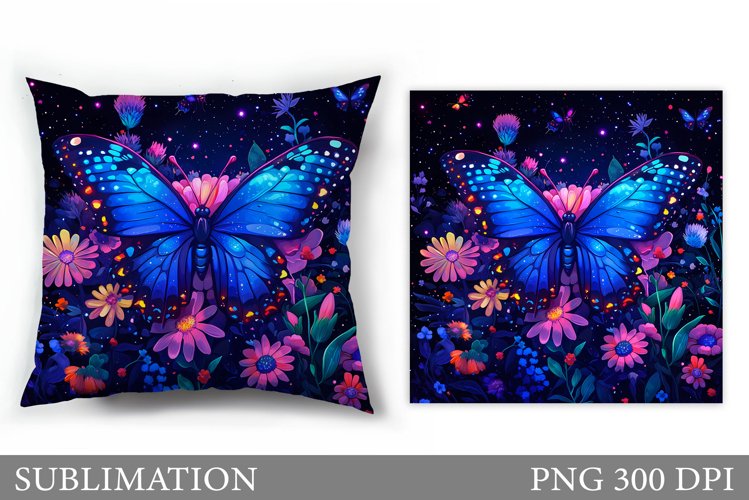 Butterfly Flowers Sublimation. Butterfly Pillow Sublimation