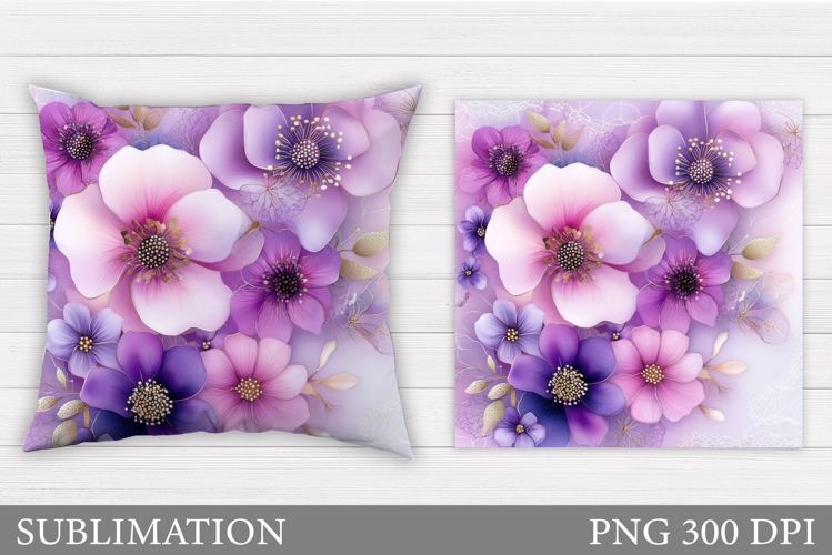 Flowers Sublimation. Flowers Pillow Sublimation