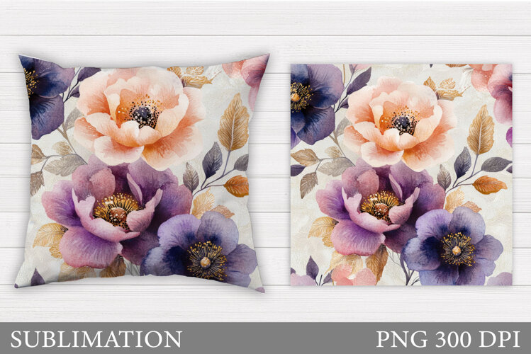 Flowers Sublimation. Flowers Pillow Sublimation example image 1