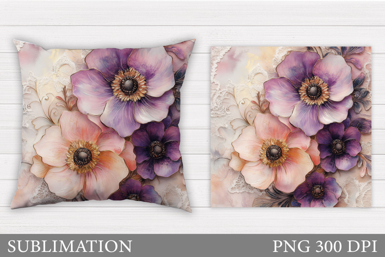 Flowers Sublimation. Flowers Pillow Sublimation