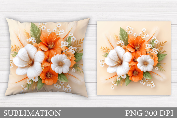 Flowers Sublimation. Flowers Pillow Sublimation