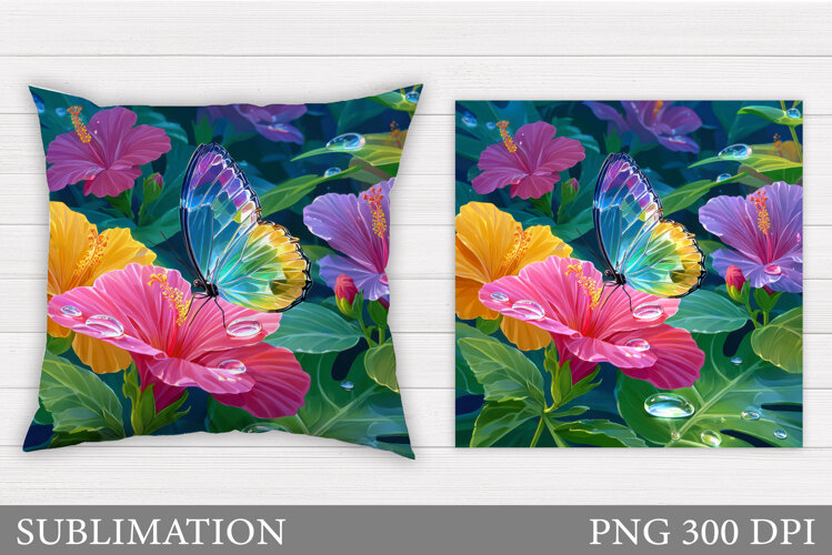 Butterfly Pillow Sublimation. Butterfly Sublimation example image 1