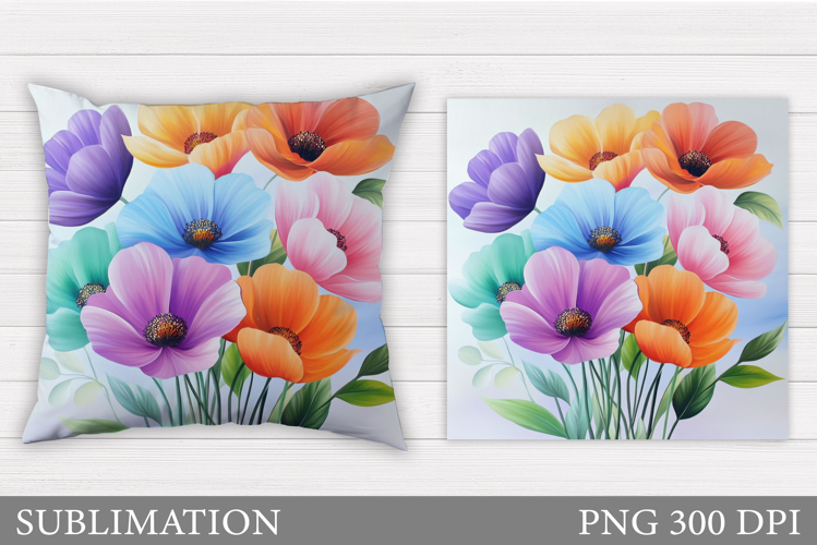 Floral Pillow Sublimation. Flowers Pillow Design