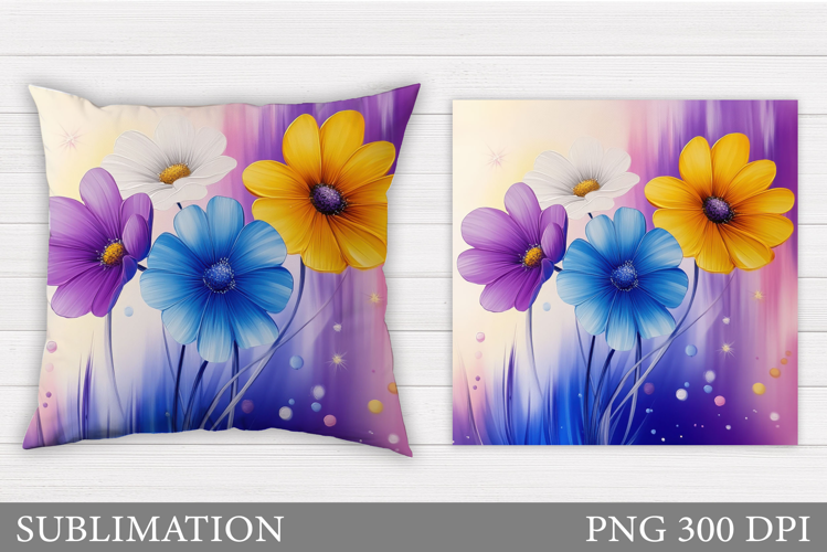 Floral Pillow Sublimation. Flowers Pillow Design