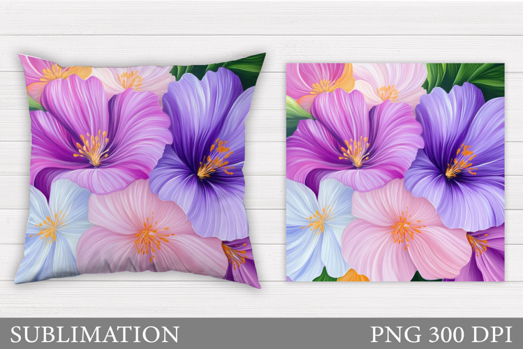 Flowers Pillow Design. Floral Pillow Sublimation
