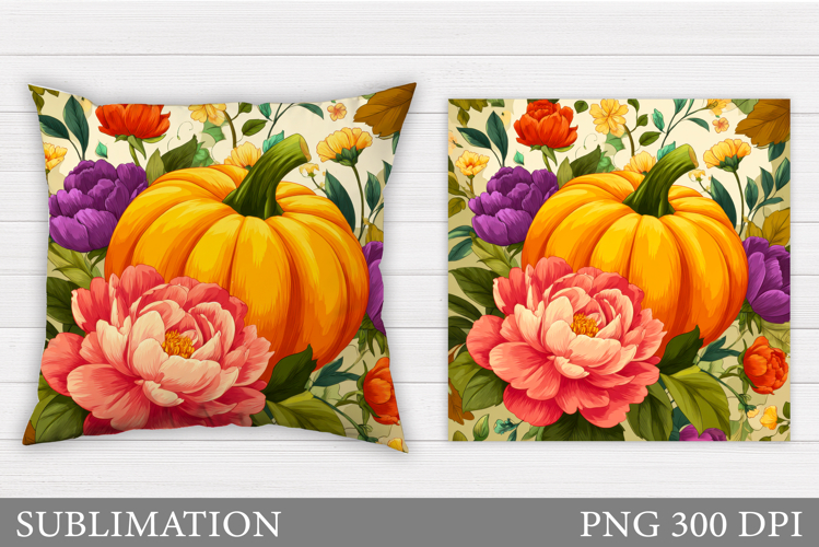 Fall Pumpkin Pillow Design. Pumpkin Sublimation