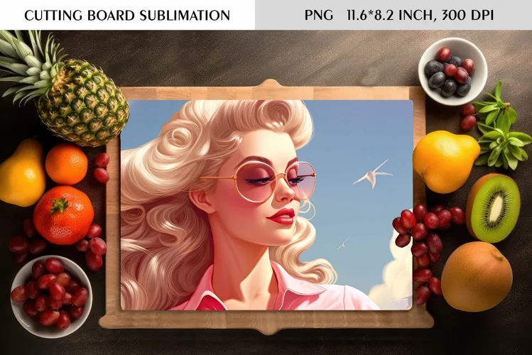 Watercolor Vintage Pin Up Girl|Cutting Board Sublimation