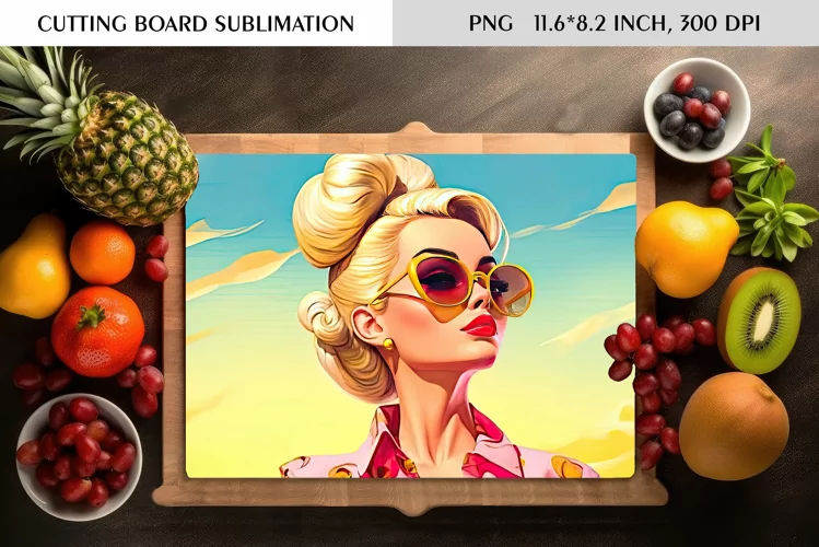 Watercolor Vintage Pin Up Girl|Cutting Board Sublimation