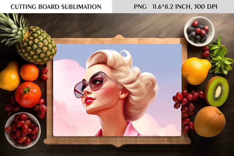 Watercolor Vintage Pin Up Girl|Cutting Board Sublimation