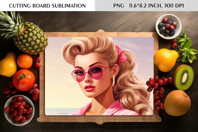Watercolor Vintage Pin Up Girl|Cutting Board Sublimation