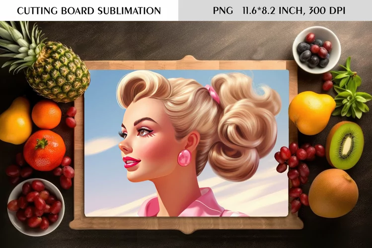 Watercolor Vintage Pin Up Girl|Cutting Board Sublimation
