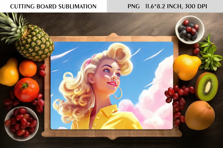 Watercolor Vintage Pin Up Girl|Cutting Board Sublimation