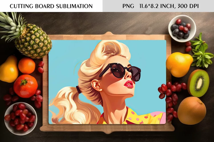 Watercolor Vintage Pin Up Girl|Cutting Board Sublimation