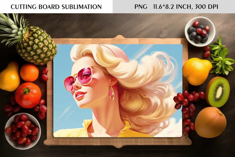 Watercolor Vintage Pin Up Girl|Cutting Board Sublimation