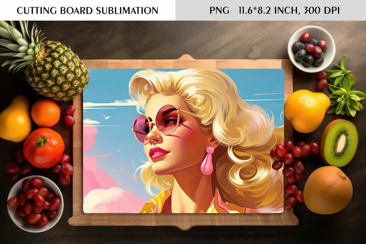 Watercolor Vintage Pin Up Girl|Cutting Board Sublimation