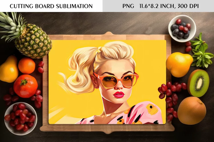 Watercolor Vintage Pin Up Girl|Cutting Board Sublimation