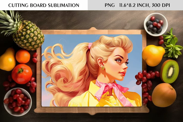 Watercolor Vintage Pin Up Girl|Cutting Board Sublimation