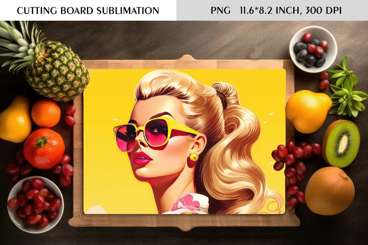 Watercolor Vintage Pin Up Girl|Cutting Board Sublimation
