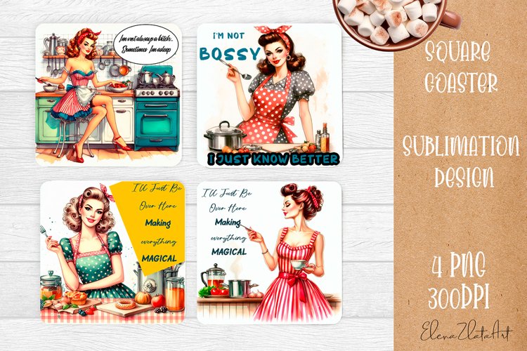 Pin Up Girl Coaster - Sarcastic Quote Coaster example image 1