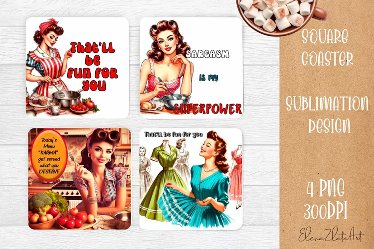 Pin Up Girl Coaster - Sarcastic Quote Coaster