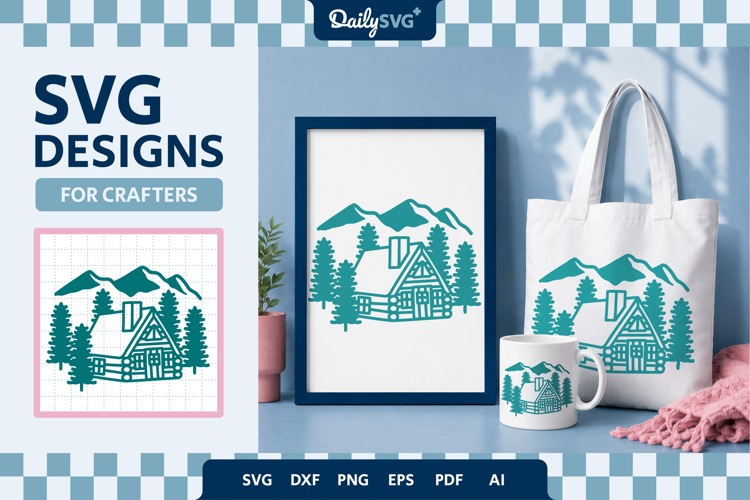 Wooden Winter Cabin SVG